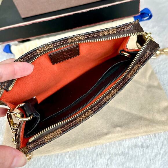 Louis Vuitton Damier Ebene Marais Bucket Bag PM Pouch Crossbody Bag RARE! - Picture 12 of 13